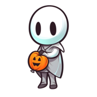 Halloween carino cartone animato personaggio stile generativo ai. png