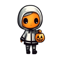 Halloween carino cartone animato personaggio stile generativo ai. png