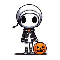 Halloween carino cartone animato personaggio stile generativo ai. png