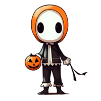 Halloween carino cartone animato personaggio stile generativo ai. png