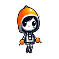 Halloween carino cartone animato personaggio stile generativo ai. png