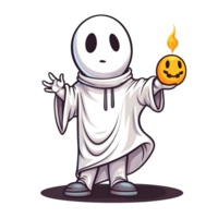 halloween schattig tekenfilm karakter stijl generatief ai. png