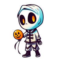 Halloween carino cartone animato personaggio stile generativo ai. png