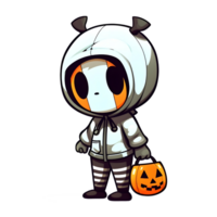 Halloween carino cartone animato personaggio stile generativo ai. png