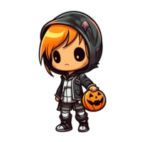 halloween cute cartoon character style generative AI. png