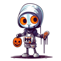 Halloween carino cartone animato personaggio stile generativo ai. png