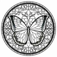 Stained Glass Butterfly Coloring Page photo