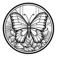 Stained Glass Butterfly Coloring Page photo