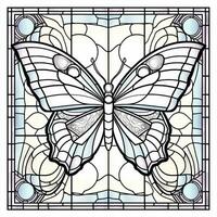 Stained Glass Butterfly Coloring Page photo