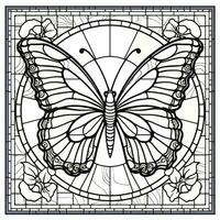 Stained Glass Butterfly Coloring Page photo