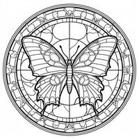 Stained Glass Butterfly Coloring Page photo