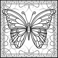 Stained Glass Butterfly Coloring Page photo