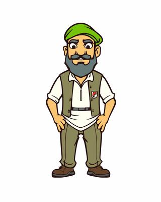 cartoon Indian man