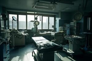 Empty white operating room. photo