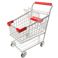 The shopping trolley  for e shopping and shopping online concept 3d rendering png