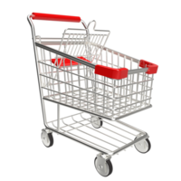 The shopping trolley  for e shopping and shopping online concept 3d rendering png