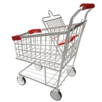 The shopping trolley  for e shopping and shopping online concept 3d rendering png