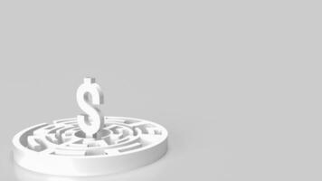 The dollar symbol in maze for business concept 3d rendering photo