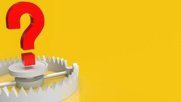 The Question on Bear trap for Business concept 3d rendering photo
