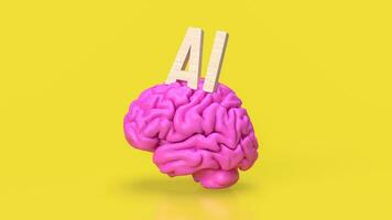 The Brain and AI text for technology concept 3d rendering photo