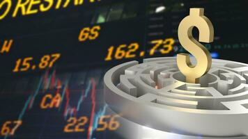 The dollar symbol in maze for business concept 3d rendering photo