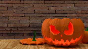 The jack o lantern pumpkin for halloween content 3d rendering photo