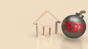 The home icon for property debt concept 3d rendering photo
