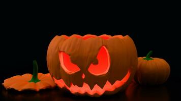 The jack o lantern pumpkin for halloween content 3d rendering photo