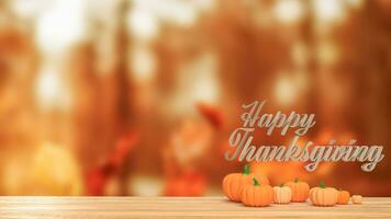 The pumpkin for Thanksgiving day concept 3d rendering photo