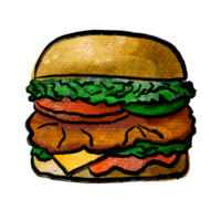 el hamburguesa dibujo imagen para rápido comida contenido. png