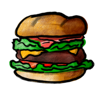 das Hamburger Zeichnung Bild zum schnell Essen Inhalt. png