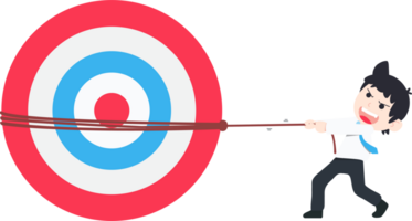 SD Business Man pulling a giant target set for your business png