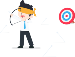 SD Business Man Being blindfolded and the arrow misses the target because of being invisible png