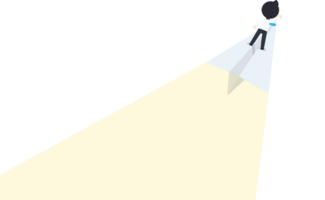 SD Business Man Standing on a paper plane with wings Fly directly to the center of the target quickly png