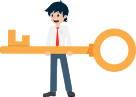 Salary Man Business Isolated Person People Cartoon Character Flat illustration Png