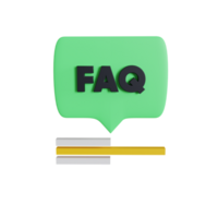 frequently asked question chat retro style 3d illustration png