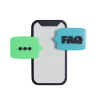 frequently asked question service retro style 3d illustration png