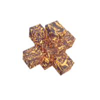 3d branched cube lava rock abstract shape png