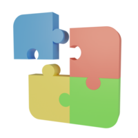 3d render icon Jigsaw puzzle. Tiling puzzle. Puzzles parts. png