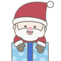 de kerstman in de geschenk doos png