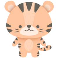 Pastel tiger character png