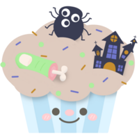 Cute pastel Halloween cupcake png