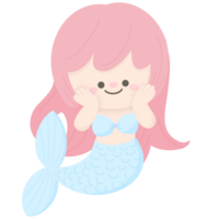 Cute pinky hair little mermaid png