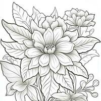 Simple And Clean Flower Coloring Pages Line Art Style photo