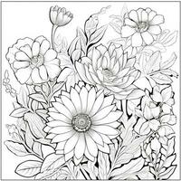sencillo y limpiar flor colorante paginas línea Arte estilo foto