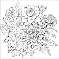 Simple And Clean Flower Coloring Pages Line Art Style photo