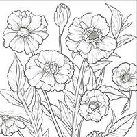 Simple And Clean Flower Coloring Pages Line Art Style photo