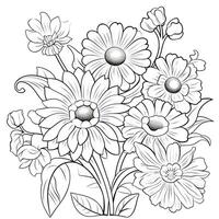 Simple And Clean Flower Coloring Pages Line Art Style photo