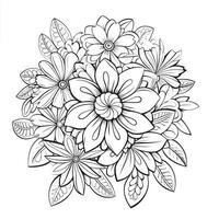 Simple And Clean Flower Coloring Pages Line Art Style photo