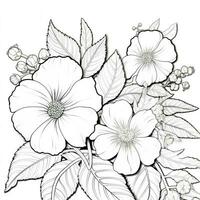 Simple And Clean Flower Coloring Pages Line Art Style photo